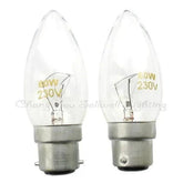 10pcs miniature light bulbs 230v 60w B22 base clear glass set